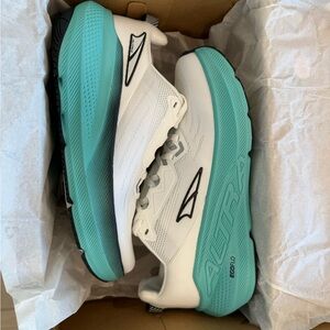 Altra Teal and White FWD VIA Running Shoes